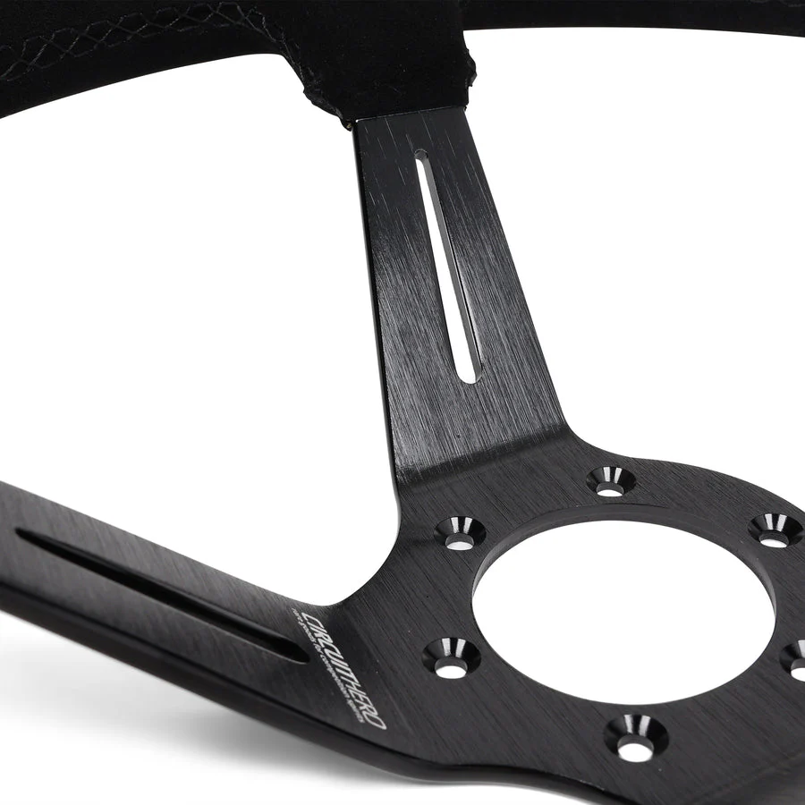 Circuit Hero 3 Spoke Steering Wheel with Slots 350mm/97mm Dish 6 Bolt - Image 9