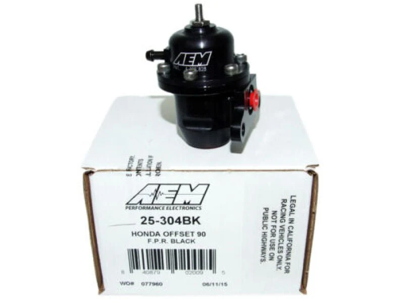 AEM 96-97 Acura CL / 94-97 Accord / 96-00 Civic Ex Black Adjustable Fuel Pressure Regulator - Image 3