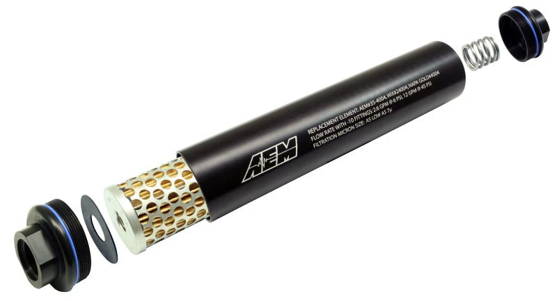 AEM Universal High Flow -10 AN Inline Black Fuel Filter - Image 5