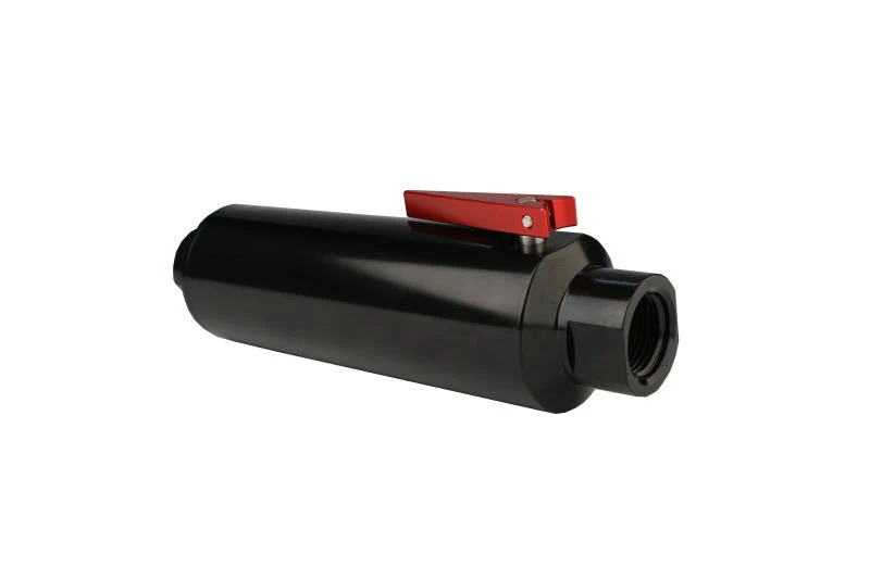 Aeromotive In-Line AN-12 Filter w/Shutoff Valve 100 Micron SS Element - Black Anodize Finish - Image 5