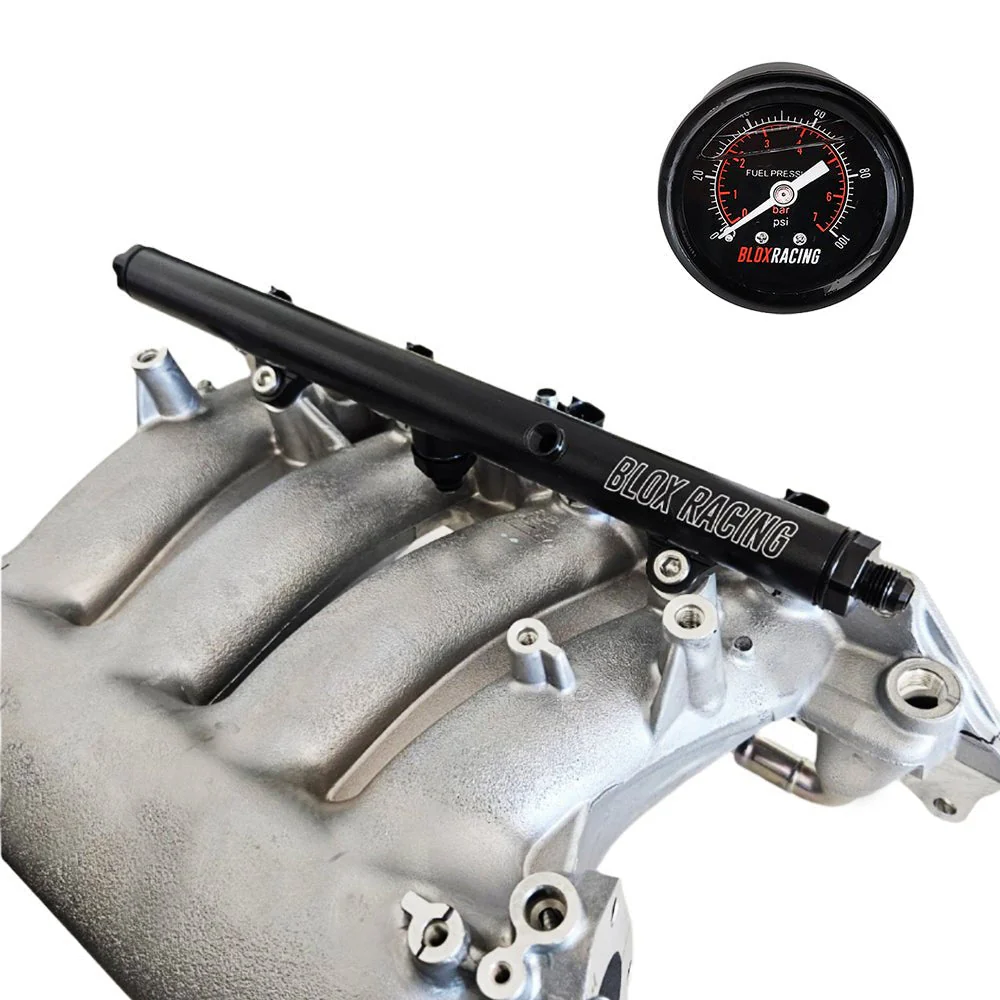 BLOX Racing XTREME Aluminum K-Series Honda Fuel Rail & Gauge Combo - Image 2