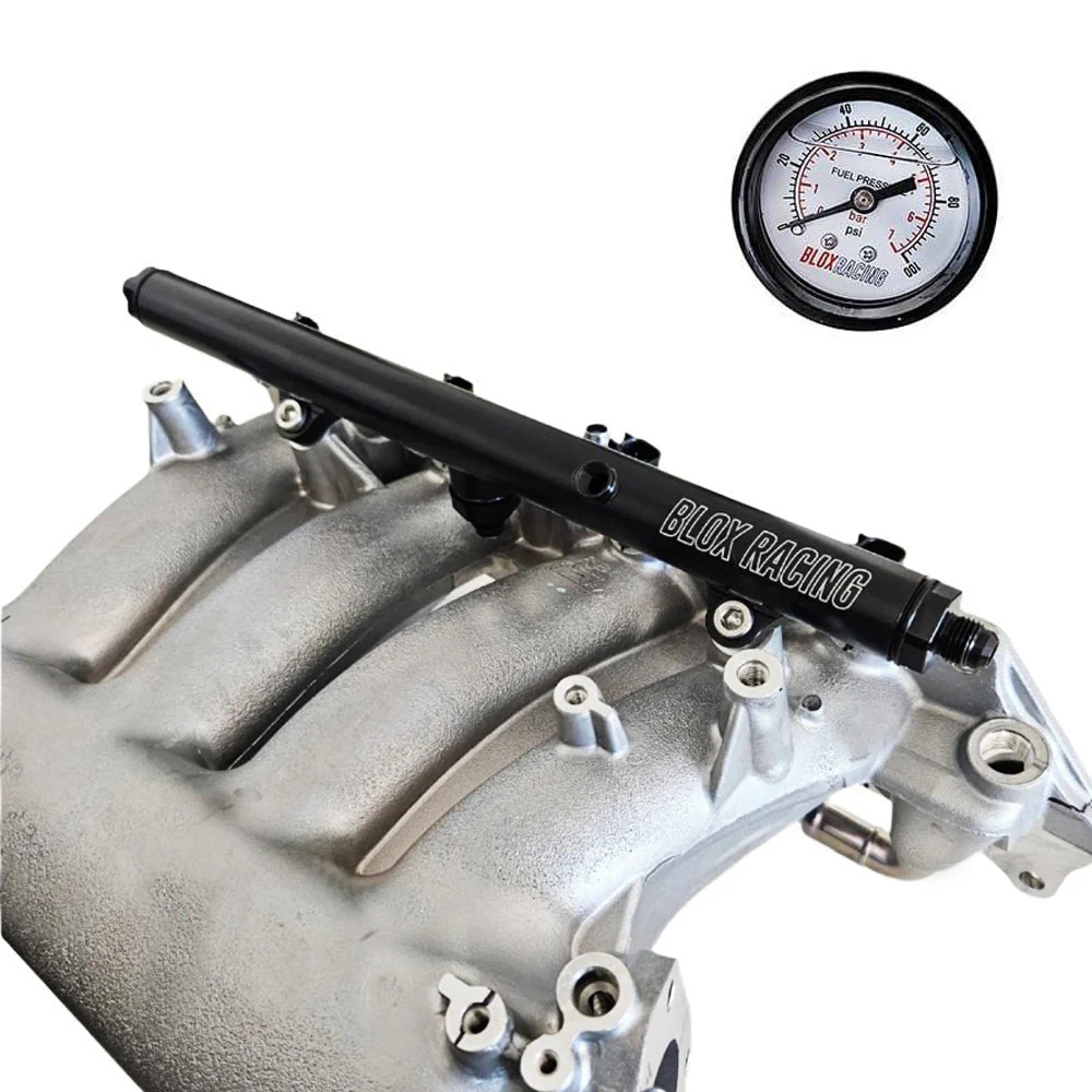BLOX Racing XTREME Aluminum K-Series Honda Fuel Rail & Gauge Combo - Image 3