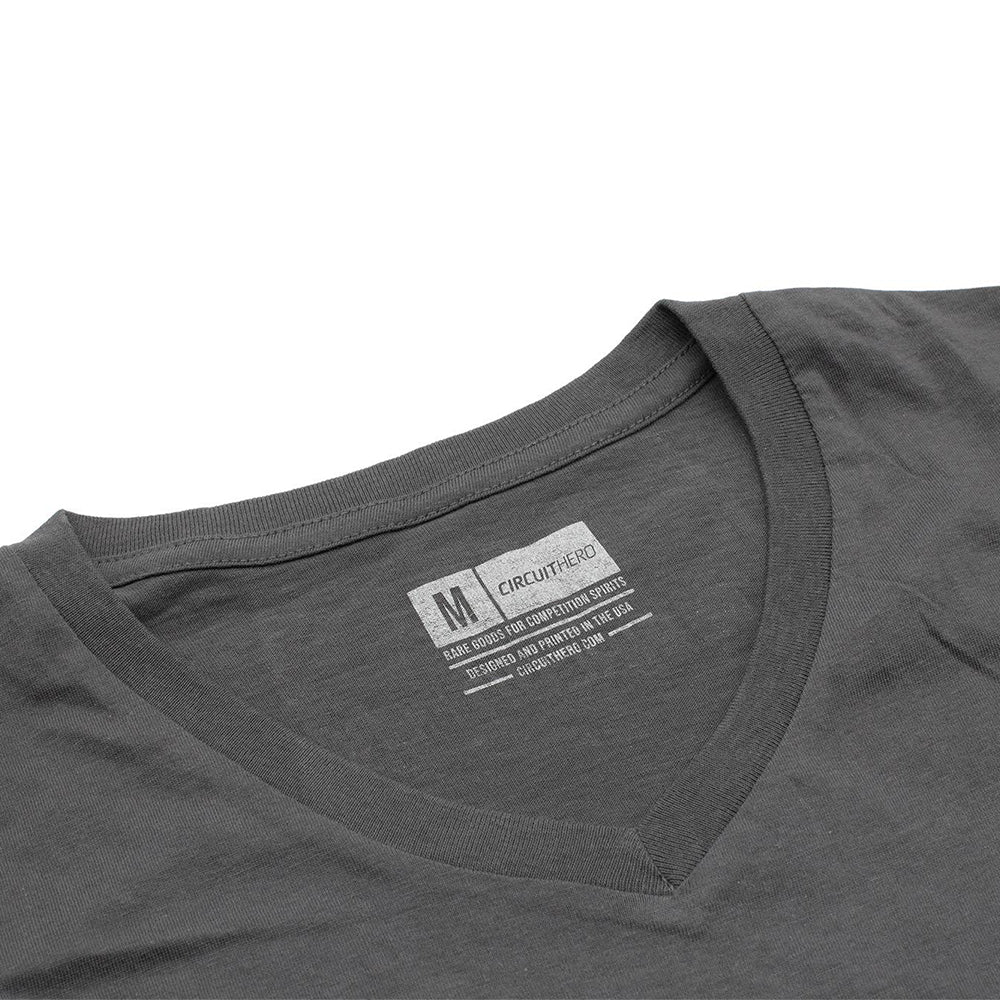 Circuit Hero Logo T-Shirt (Grey V-Neck) - Image 3