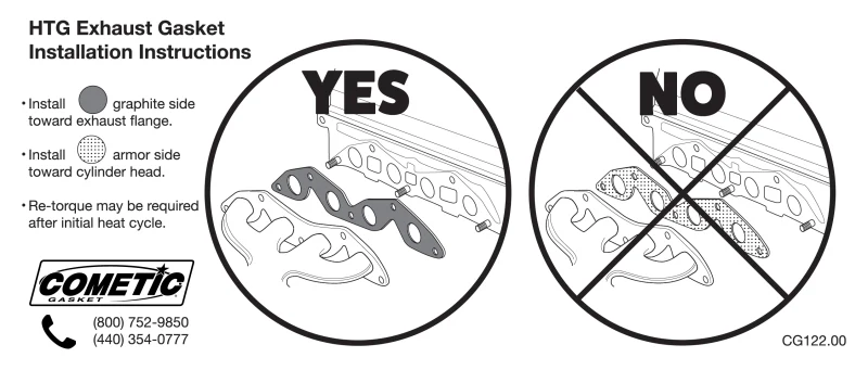 Cometic Pontiac V8 .094in HTG Exhaust Manifold Gasket Set - 1.940in x 1.500in D/Oval Ports - Image 4