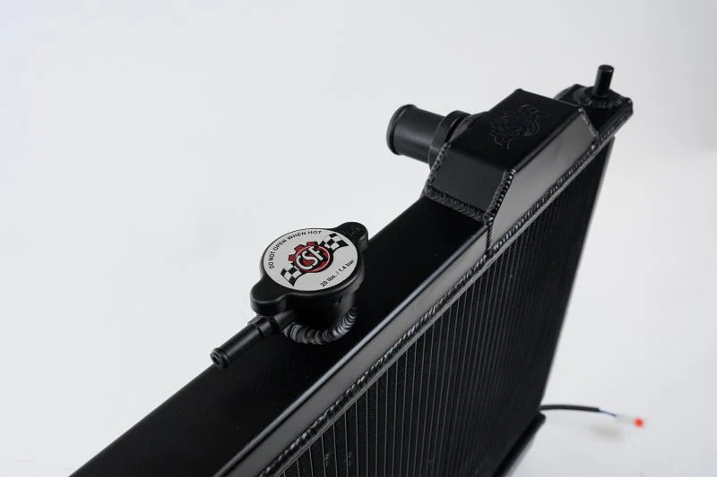 CSF 01-07 Mitsubishi Evo 7/8/9 Full-Slim Radiator w/12in Fan &amp; Shroud/-16AN - Black - Image 5