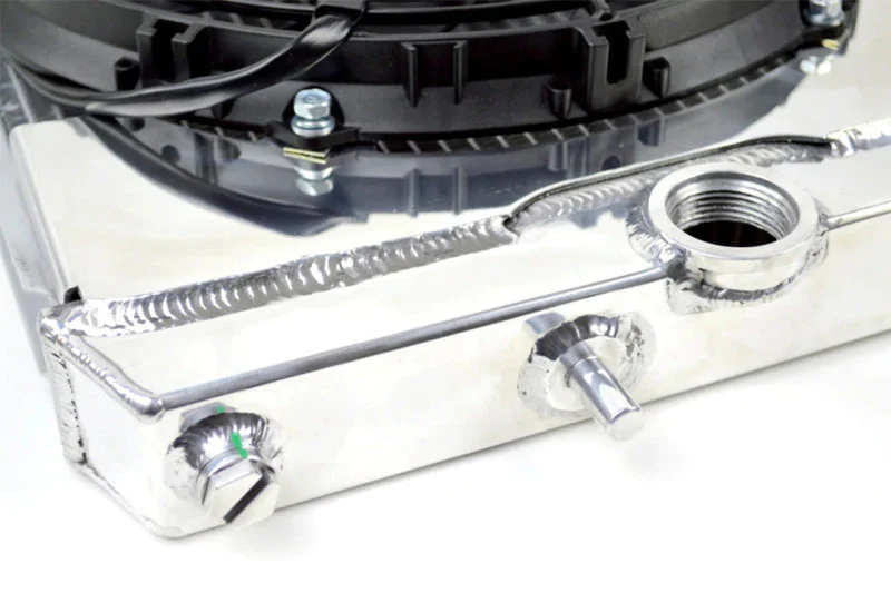 CSF 96-07 Mitsubishi Evo 4/5/6/7/8/9 Full-Slim Radiator w/12in Fan & Shroud/-16AN & Slip On Fitting - Image 3