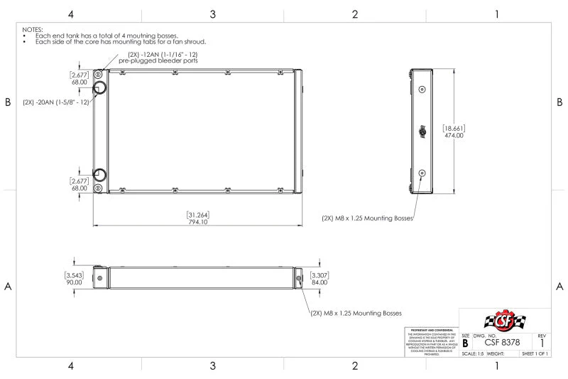 CSF Motorsport Dual-Pass Competition Radiator - Image 2
