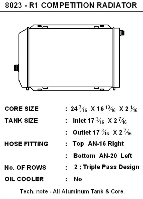 CSF Universal Triple Pass Dual Core Radiator w/AN Fittings - Image 4