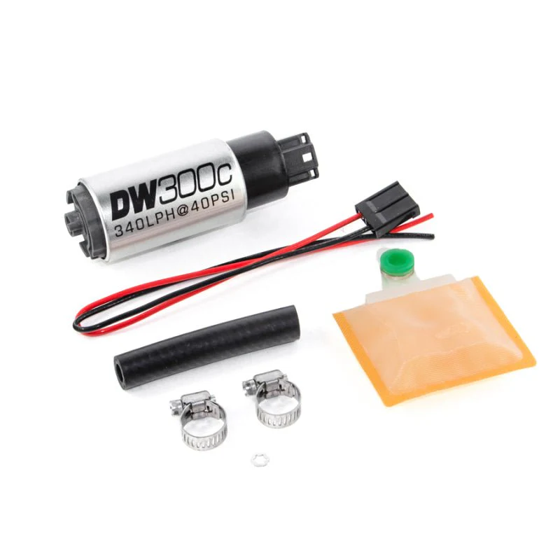 DeatschWerks 340lph DW300C Compact Fuel Pump w/ Universal Install Kit (w/o Mounting Clips) - Image 2