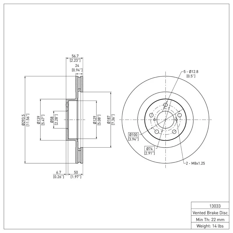 DFC 02-08 Subaru Impreza Front Brake Rotor - Image 2