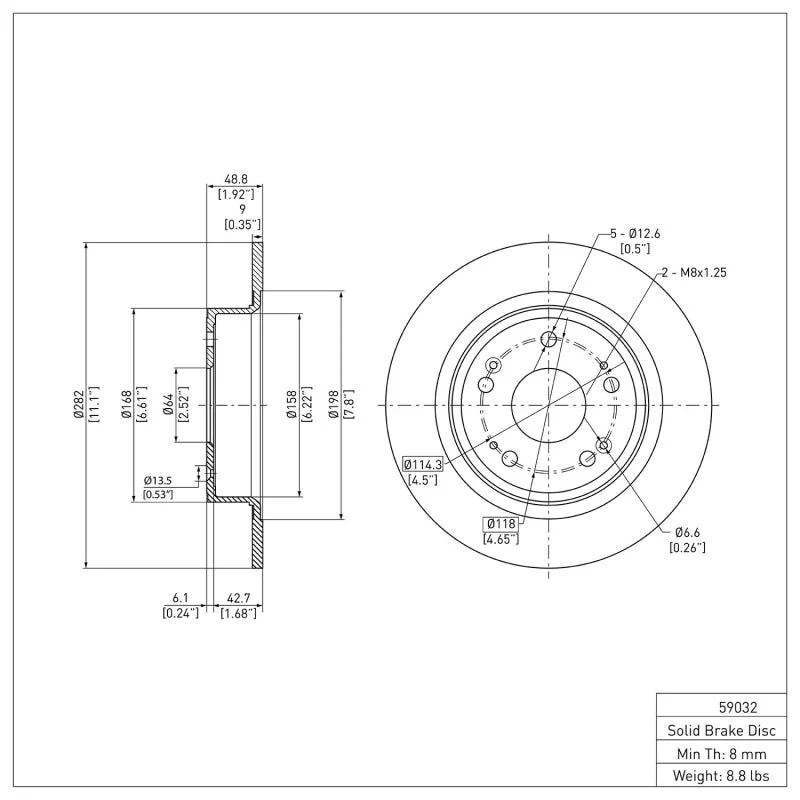 DFC 05-22 Acura TSX Rear Brake Rotor - Image 2