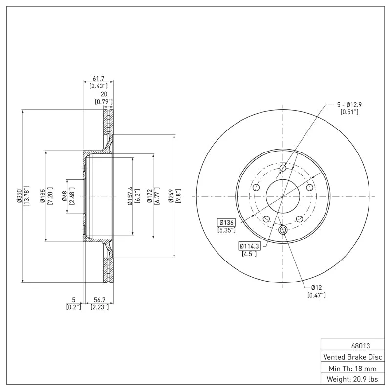 DFC 09-20 Nissan 370Z Rear Brake Rotor - Image 2