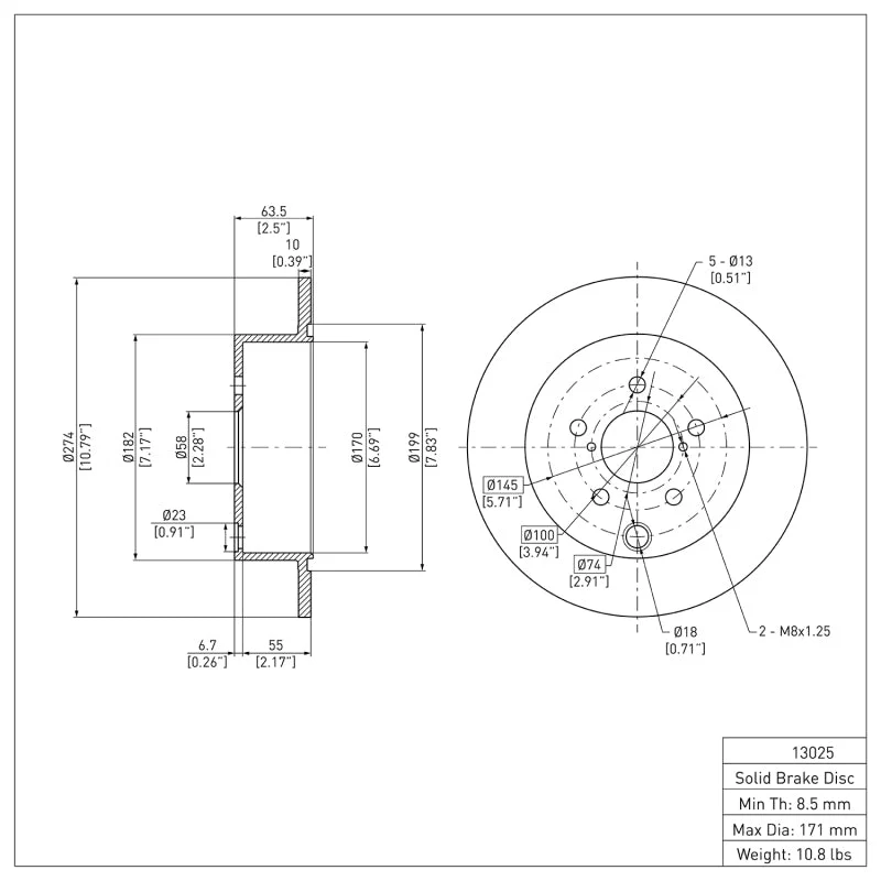 DFC 12-23 Subaru Impreza Rear Brake Rotor - Image 3