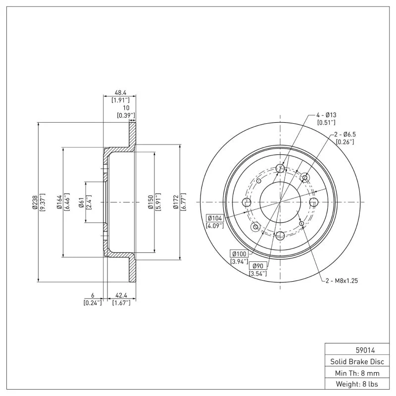 DFC 90-01 Acura Integra Rear Brake Rotor - Image 4