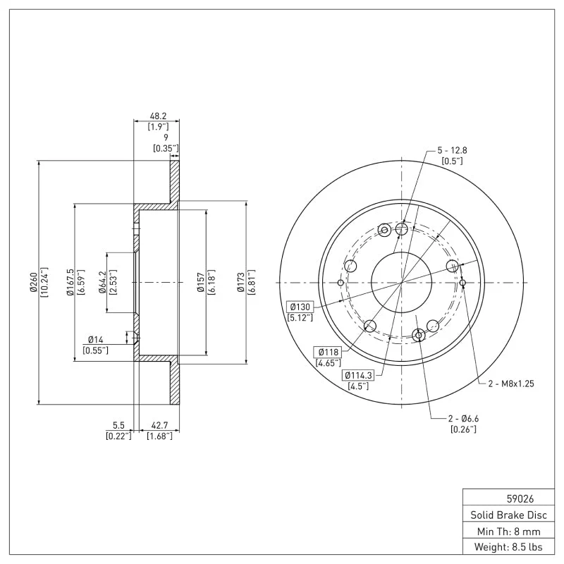DFC 97-001 Acura Integra Rear Brake Rotor - Image 2