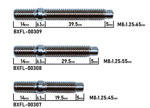 BLOX Racing Stainless Steel Intake/Exhaust Manifold Studs - M8x1.25 65mm Singles, 7-10 Piece Kits - Image 8
