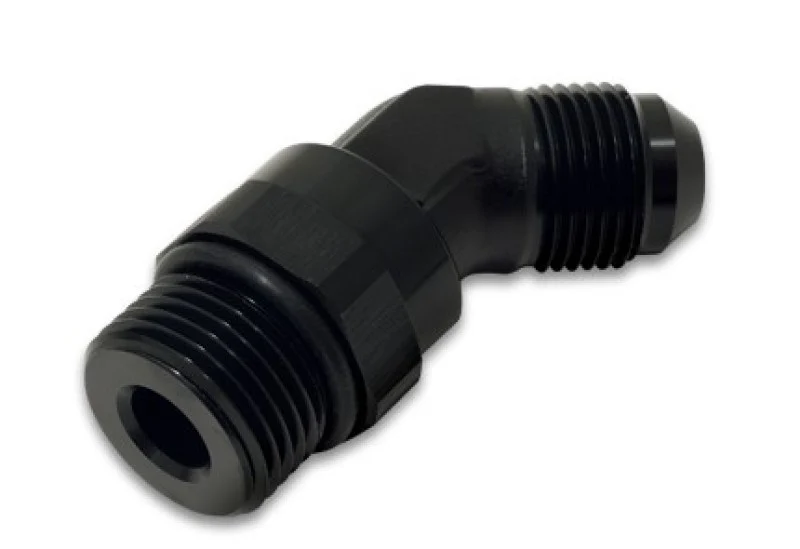 Vibrant -10AN Male to Male -10AN Straight Cut 45 Degree Adapter Fitting - Anodized Black - Image 3
