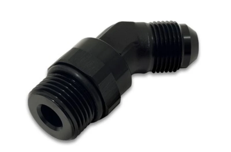 Vibrant -10AN Male to Male -8AN Straight Cut 45 Degree Adapter Fitting - Anodized Black - Image 3