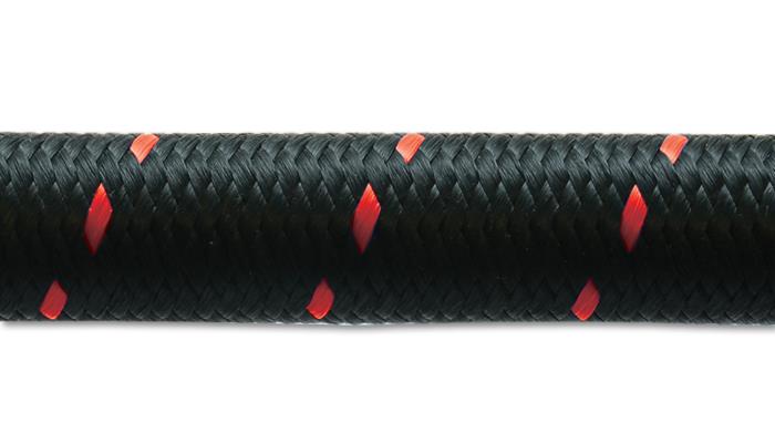 Vibrant -12 AN Two-Tone Black/Red Nylon Braided Flex Hose (10 foot roll) - Image 5