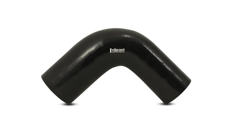 Vibrant 2.75in ID x 3.5in ID x 4in Long Gloss Black Silicone 90 Degree Transition Elbow - Image 2