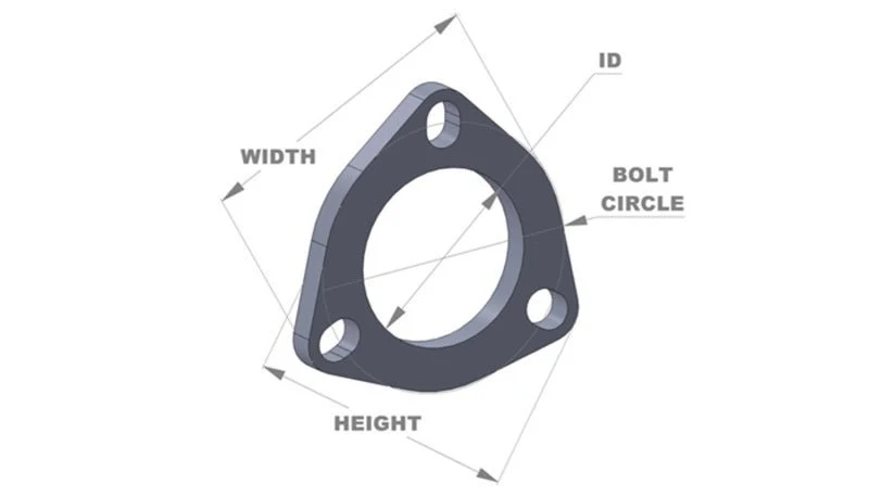 Vibrant 3-Bolt T304 SS Exhaust Flange (3in I.D.) - Image 3