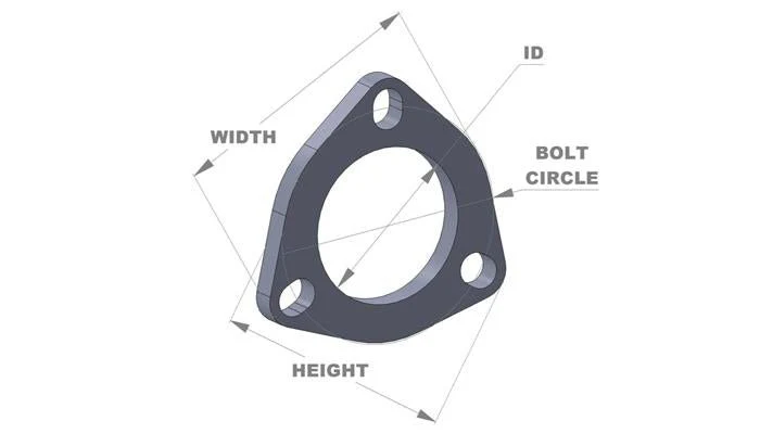 Vibrant 3-Bolt T304 SS Exhaust Flanges (2.5in I.D.) - 5 Flange Bulk Pack - Image 3