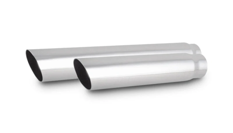 Vibrant 3in Round SS Truck/SUV Exhaust Tip (Single Wall Angle Cut) - 2.25in inlet 11in long - Image 2