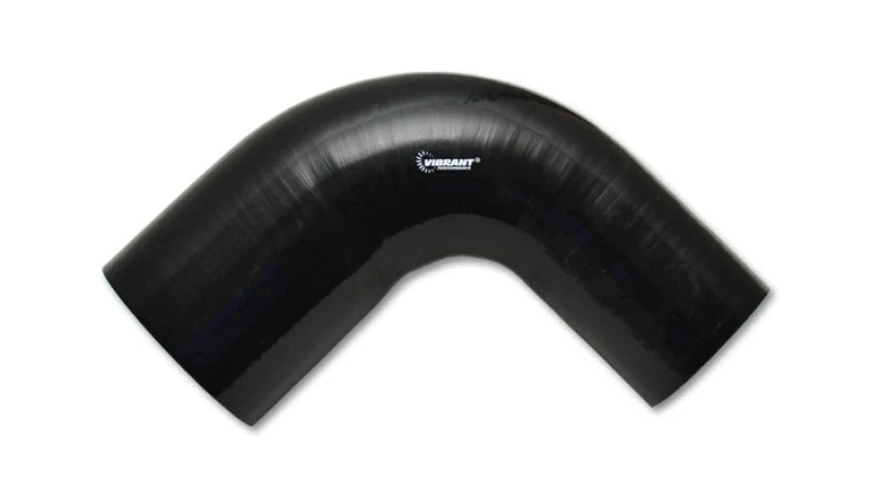 Vibrant 4 Ply Reinforced Silicone 90 degree Transition Elbow - 2.75in I.D. x 3in I.D. (BLACK) - Image 2