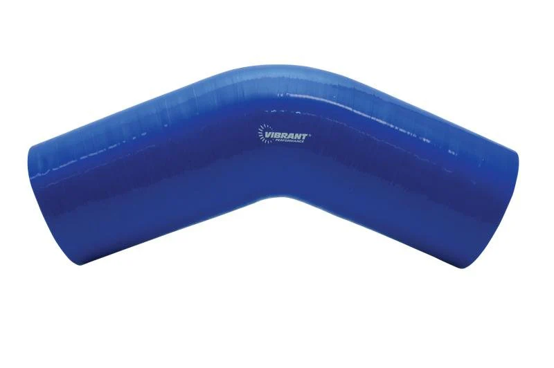 Vibrant 4 Ply Reinforced Silicone Elbow Connector - 1in ID x 8in Leg 45 Deg Elbow (BLACK) - Image 2