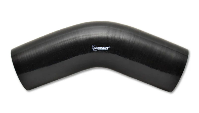 Vibrant 4 Ply Reinforced Silicone Elbow Connector - 3.25in I.D. - 45 deg. Elbow (BLACK) - Image 3