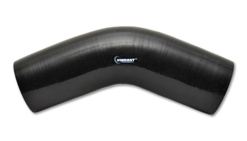 Vibrant 4 Ply Reinforced Silicone Elbow Connector - 3.5in I.D. - 45 deg. Elbow (BLACK) - Image 2