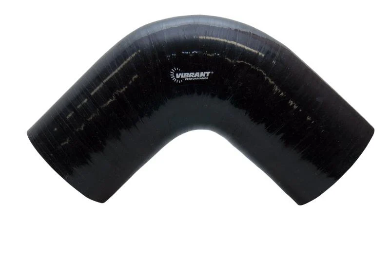 Vibrant 4 Ply Reinforced Silicone Elbow Connector - 5in ID x 4in Leg 90 Deg Elbow (BLACK) - Image 4