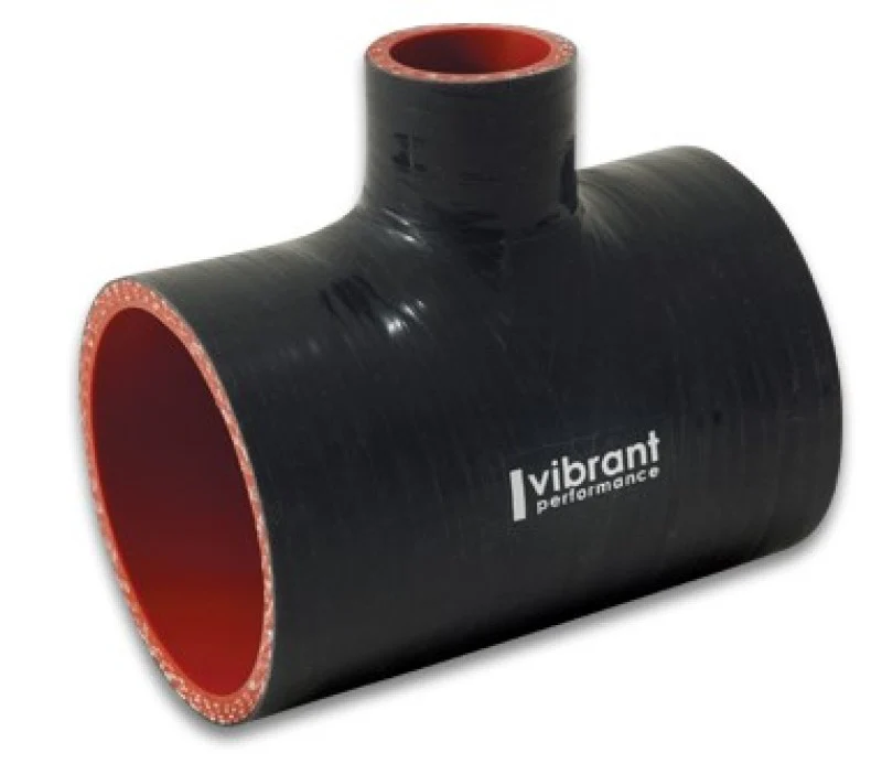 Vibrant 4 Ply Reinforced Silicone T Adapter - 2in Outlet ID x 4in OAL x 1in Branch ID (BLACK) - Image 3