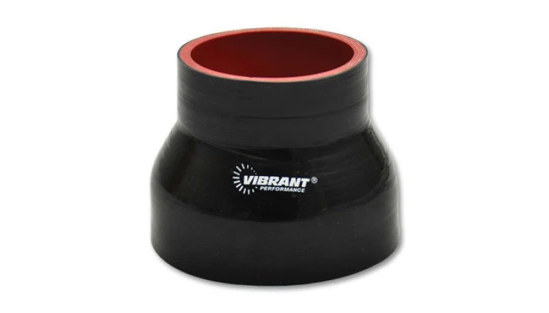 Vibrant 4 Ply Reinforced Silicone Transition Connector - 2in I.D. x 2.75in I.D. x 3in long (BLACK) - Image 2