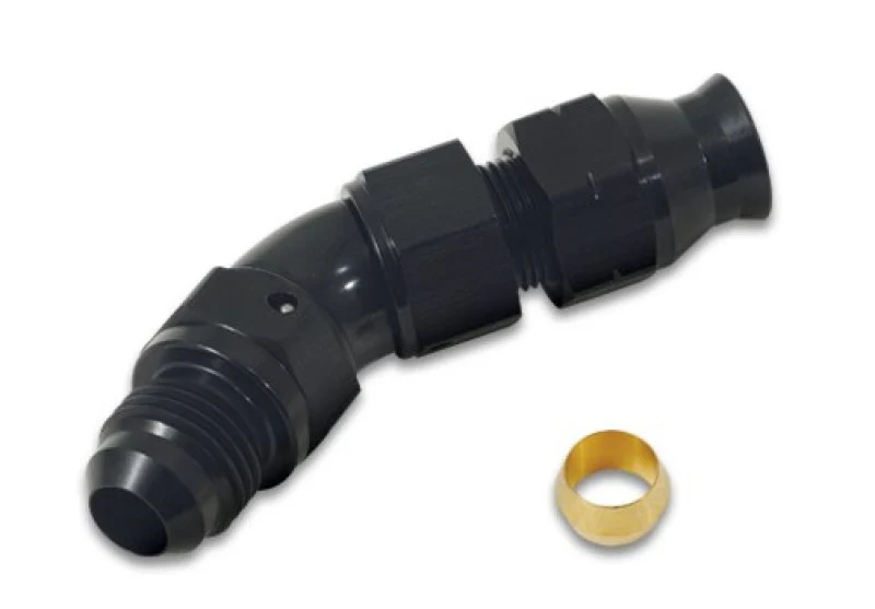 Vibrant 45 Degree 1/2in Tube to Male -8AN Flare Adapter w/ Olive Inserts - Image 3