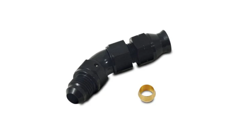 Vibrant 45 Degree 3/8in Tube to Male -6AN Flare Adapter w/ Olive Inserts - Image 2