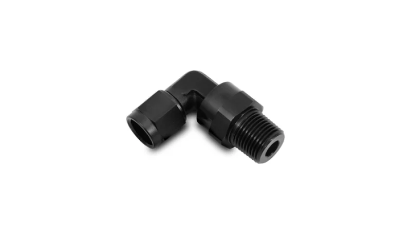 Vibrant -4AN to 1/4in NPT Female Swivel 90 Degree Adapter Fitting - Image 5