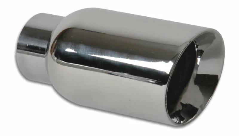 Vibrant 4in Round SS Exhaust Tip (Double Wall Angle Cut Beveled Outlet) - Image 2