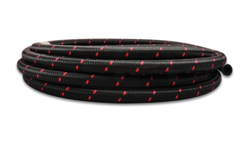 Vibrant -8 AN Two-Tone Black/Red Nylon Braided Flex Hose (5 foot roll) - Image 3