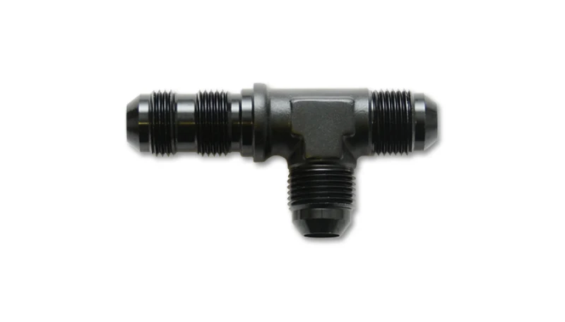 Vibrant -8AN Bulkhead Adapter Tee on Run Fittings - Anodized Black Only - Image 3