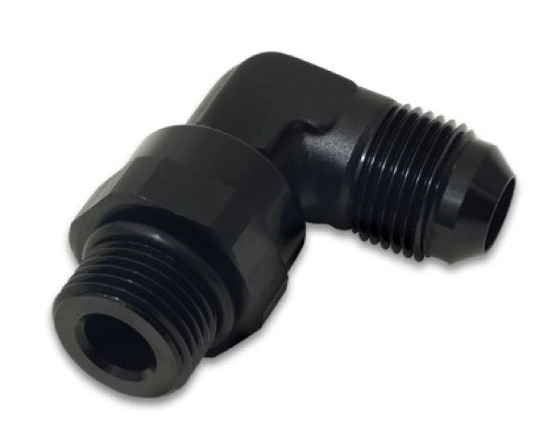 Vibrant -8AN Male Flare to Male -6AN ORB Swivel 90 Degree Adapter Fitting - Anodized Black - Image 2