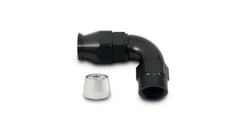 Vibrant Aluminum 90 Deg One Piece Hose End Fitting for PTFE Lined Hose -8AN Size - Image 2
