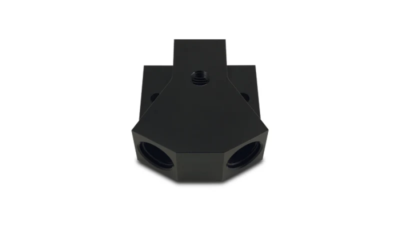 Vibrant Billet Aluminum Y-Block Fitting with 1/8in NPT Port -10AN x Dual -8AN ORB - Image 2