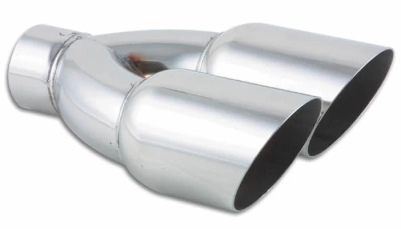 Vibrant Dual 3.5in Round SS Exhaust Tip (Single Wall Angle Cut) - Image 2