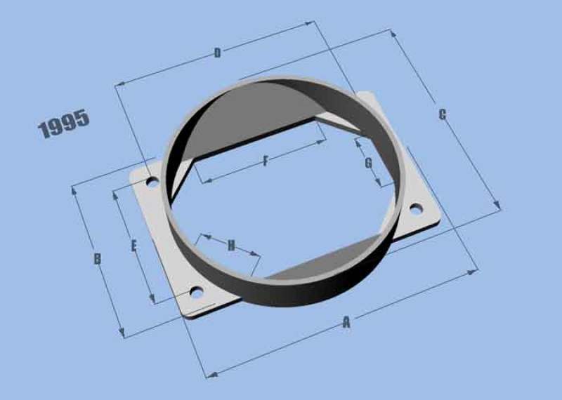 Vibrant MAF Sensor Adapter Plate for Mitsubishi applications use w/ 4.5in Inlet I.D. filters only - Image 2
