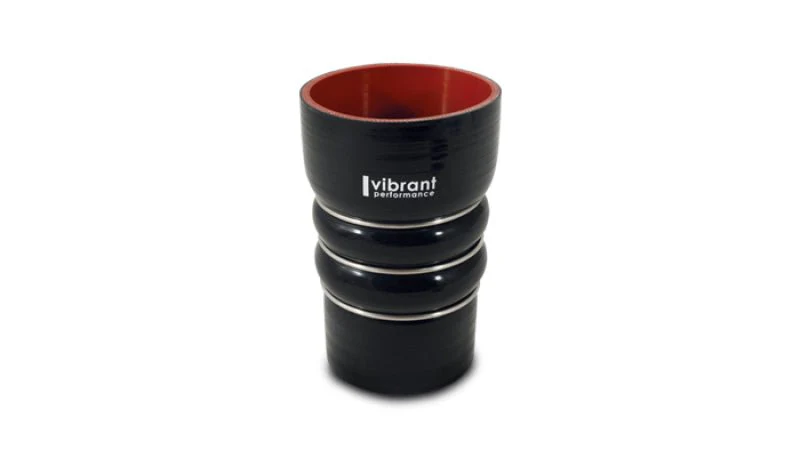 Vibrant Silicone Coupling 4 Ply Aramid CAC Transition Hose 4in x 3.5in Inlet/Outlet - Black - Image 2