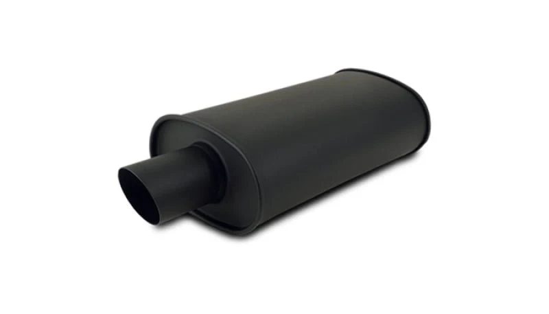 Vibrant StreetPower FLAT BLACK Oval Muffler with Single 3in Outlet - 2.25in inlet I.D. - Image 2