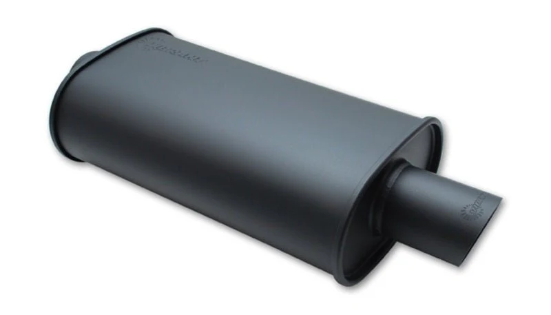 Vibrant StreetPower FLAT BLACK Oval Muffler with Single 3in Outlet - 3in inlet I.D. - Image 2