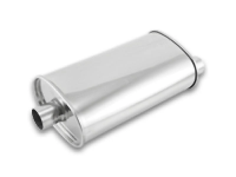 Vibrant StreetPower Oval Muffler - 2in Inlet/Dual Outlet (Center In - Offset Out) - Image 2