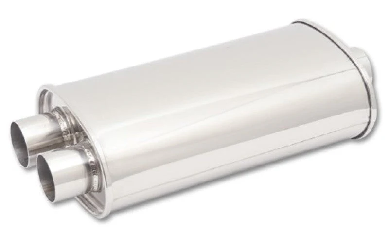 Vibrant StreetPower Oval Muffler 5in x 9in x 15in - 3in inlet/Dual Outlet (Center In - Dual Out) - Image 2